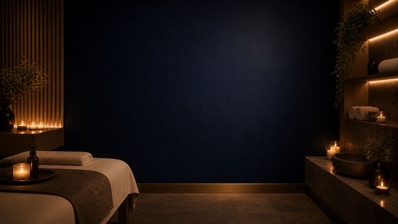 Espace spa élégant aux accents dorés