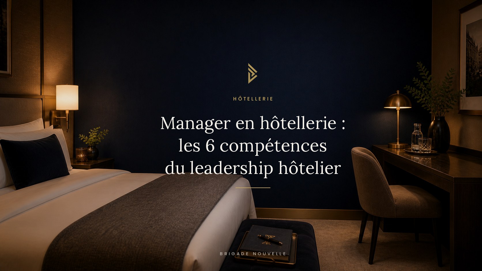 Chambre d'hôtel haut de gamme en lumière tamisée, illustration de l'article sur le manager en hôtellerie